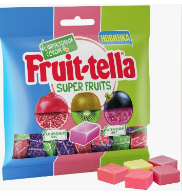 Fruittella Конфеты жевательные суперфрукты, конфета жевательная, 70 г, 1 шт.
