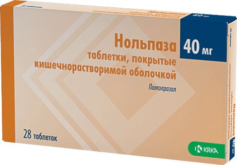 Нольпаза, 40 мг, таблетки, покрытые кишечнорастворимой оболочкой, 28 шт.
