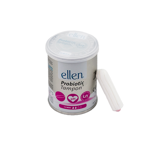 Ellen Мини Тампоны с пробиотиками, тампоны женские гигиенические, 2 капли, 14 шт.
