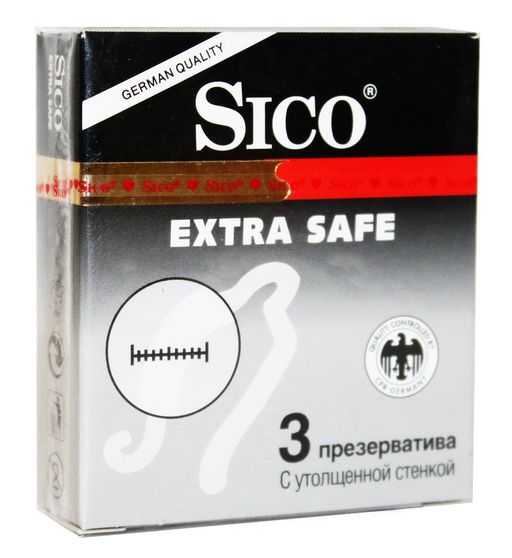 Презервативы Sico Extra safe, презерватив, с утолщенной стенкой, 3 шт.