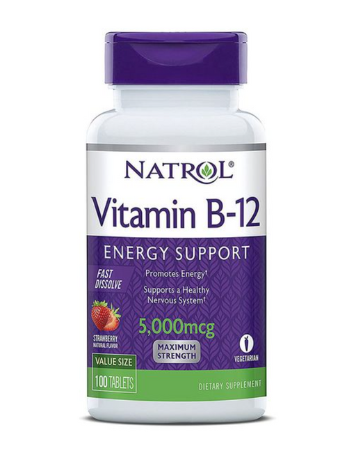 Natrol Витамин В12 5000мкг, таблетки быстрорастворимые, 100 шт.