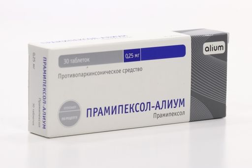 Прамипексол-Алиум, 0.25 мг, таблетки, 30 шт.
