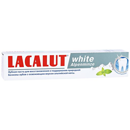 Lacalut White Alpenminze зубная паста, паста зубная, 75 мл, 1 шт.