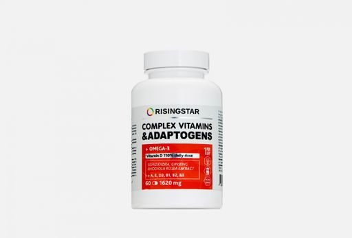 Risingstar Комплекс витаминов и адаптогенов с Омега-3, капсулы, 60 шт.