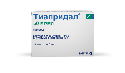 Тиапридал, 50 мг/мл, раствор для внутривенного и внутримышечного введения, 2 мл, 12 шт.