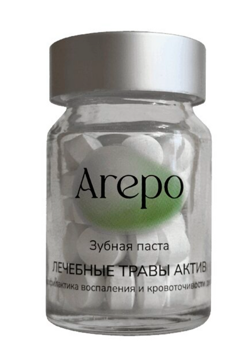 Arepo Паста зубная в таблетках, таблетки, Лечебные травы актив, 60 шт.