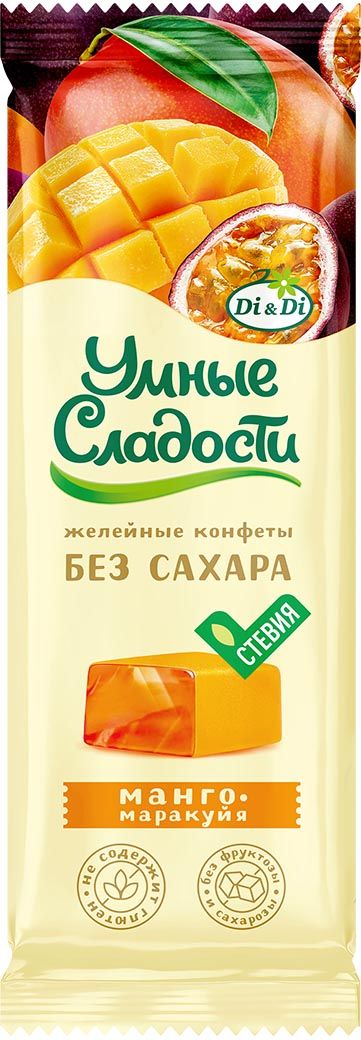 Умные сладости Конфеты желейные Манго-маракуйя, манго маракуйя, 90 г, 1 шт.