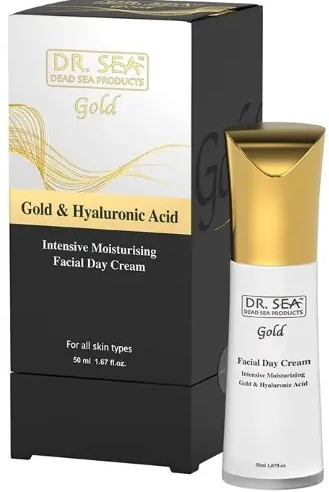 Dr sea gold Крем для лица интенсивный увлажняющий дневной, крем для лица, с золотом и гиалуроновой кислотой, 50 мл, 1 шт.