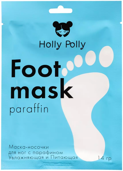 Holly Polly Увлажняющая и питающая маска-носочки, маска для ног, c парафином, 14 г, 1 шт.