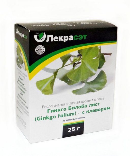 Гинкго билоба лист с клевером Лекра-СЭТ, сырье растительное, 25 г, 1 шт.