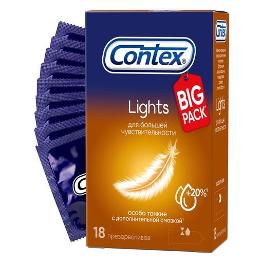 Презервативы Contex Lights, презервативы, особо тонкие, 18 шт.