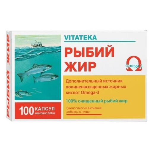 Витатека Рыбий жир, 0.37 г, капсулы, 100 шт.