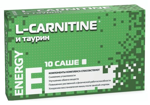Комплекс L-карнитина и таурина, порошок для приготовления раствора для приема внутрь, 3 г, 10 шт.
