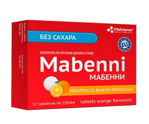 Vitascience Мабенни, таблетки жевательные, апельсин, 12 шт.