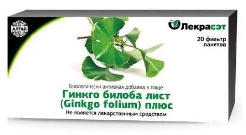 Гинкго билоба лист с клевером Лекра-СЭТ, фиточай, 1.5 г, 20 шт.