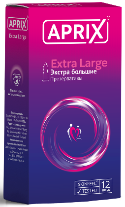 Презервативы Aprix Extra Large, презерватив, увеличенного размера, 12 шт.