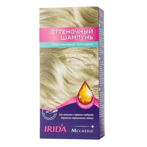 Irida М Classic Шампунь оттеночный для окраски волос, тон Платиновый блондин, 75 мл, 1 шт.