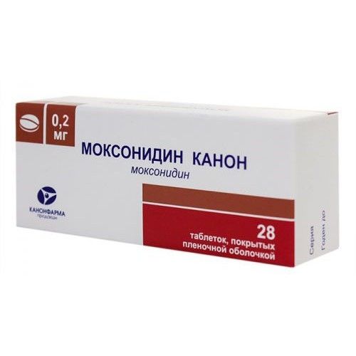 Моксонидин Канон, 0,2 мг, таблетки, покрытые пленочной оболочкой, 28 шт.
