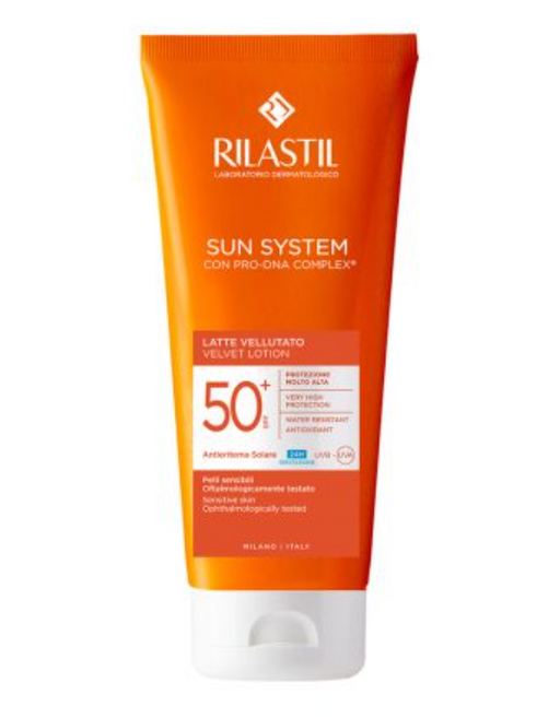 Rilastil Sun System Бархатистый лосьон, SPF50, лосьон, для чувствительной кожи, 200 мл, 1 шт.