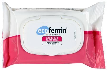 Экофемин влажные салфетки для интимной гигиены, салфетки гигиенические, 15 шт.