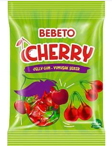 Bebeto мармелад жевательный cherry, 70г шоубокс, 12 шт.