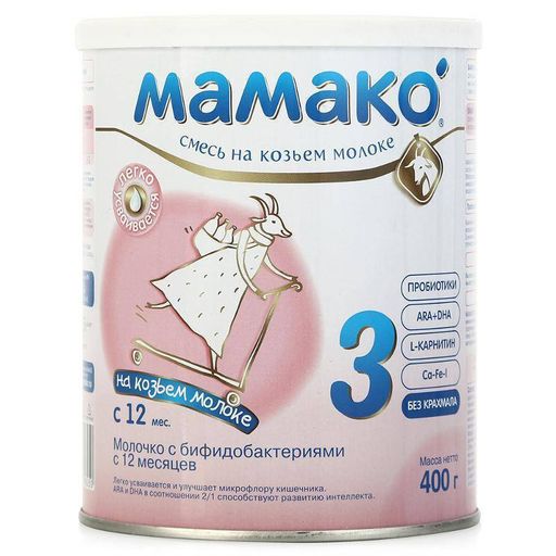 Мамако 3 Premium молочная смесь на основе козьего молока, смесь молочная сухая, 400 г, 1 шт.