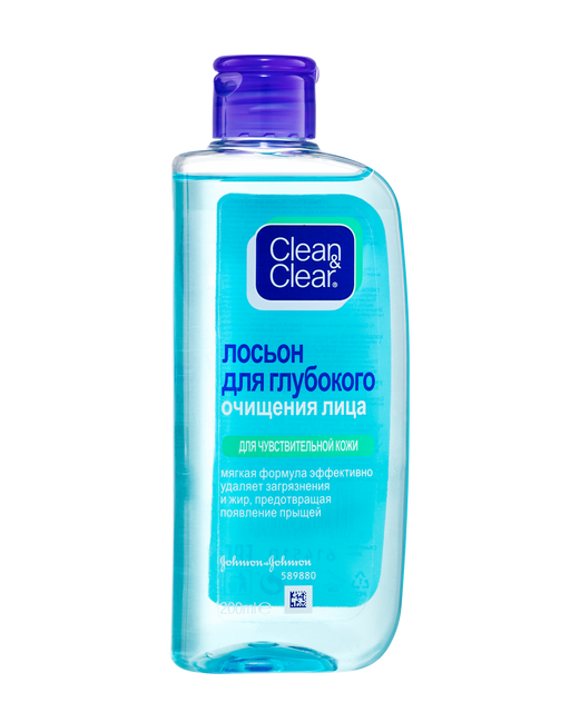 Clean&Clear Лосьон для глубокого очищения лица, лосьон для лица, для чувствительной кожи, 200 мл, 1 шт.