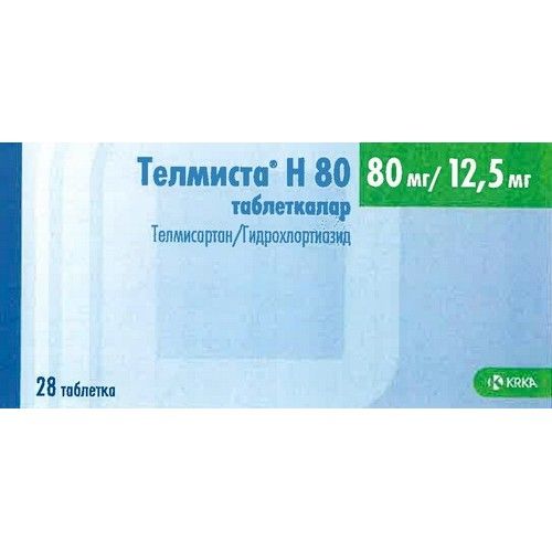 Телмиста Н, 12.5 мг+80 мг, таблетки, 28 шт.