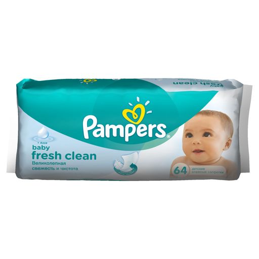 Pampers baby fresh Салфетки влажные детские, 64 шт.