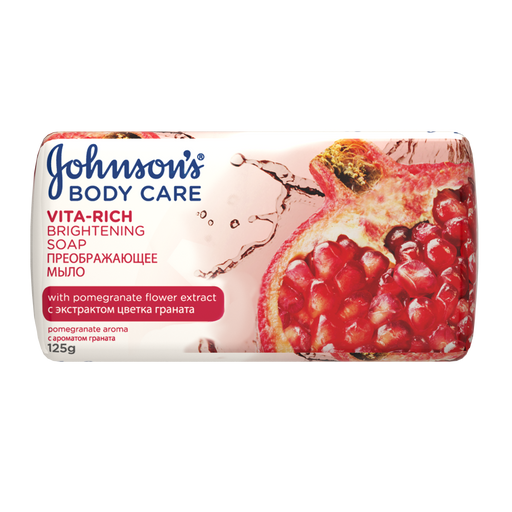 Johnson's body care Vita-Rich Мыло Преображающее, мыло, с экстрактом цветка граната, 125 г, 1 шт.