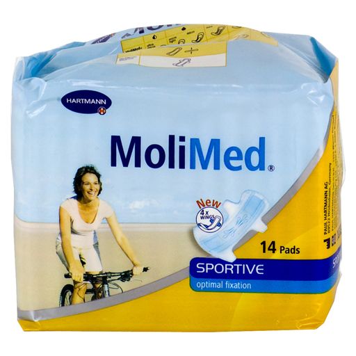 MoliMed Sportive прокладки с фиксирующими крылышками, прокладки гигиенические, 14 шт.
