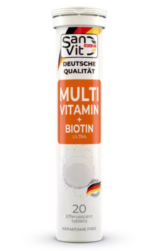Ultra San UltraVit Мультивитамины и биотин, таблетки шипучие, 20 шт.