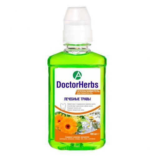 DoctorHerbs Ополаскиватель для полости рта Травы, раствор для полоскания полости рта, 400 мл, 1 шт.