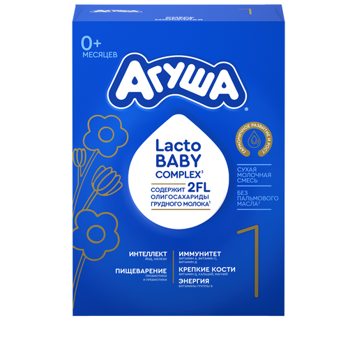 Агуша 1 Смесь сухая молочная Lacto Baby complex, 0+, 550 г, 1 шт.