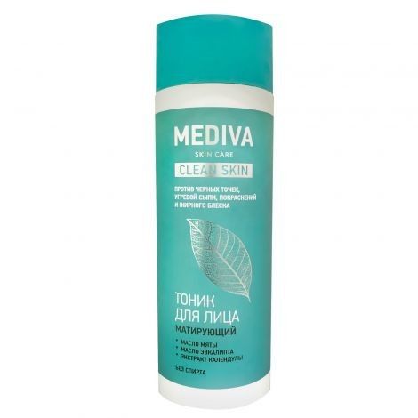 Mediva Clean Skin Тоник для лица, тоник для лица, матирующий, 200 мл, 1 шт.