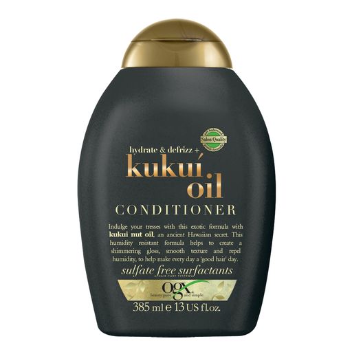 Ogx Кондиционер для увлажнения и гладкости волос, кондиционер для волос, с маслом гавайского ореха (кукуи), 385 мл, 1 шт.