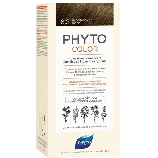 Phytosolba PhytoColor Краска 6.3 темный золотистый блонд, тон 6.3, краска для волос, 1 шт.