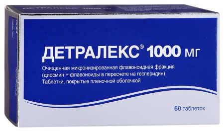 Детралекс, 1000 Мг, Таблетки, Покрытые Пленочной Оболочкой, 60 Шт.