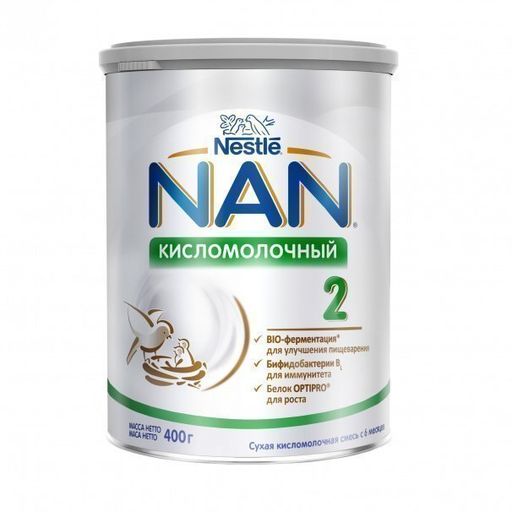 NAN 2 Кисломолочный, для детей с 6 месяцев, смесь кисломолочная сухая, с пробиотиками, 400 г, 1 шт.