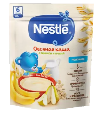 Nestle Каша молочная овсяная груша банан, каша детская молочная, 200 г, 1 шт.