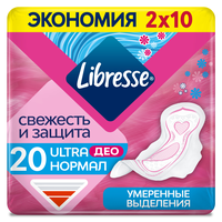 Libresse Ultra Normal ДЕО прокладки с мягкой поверхностью, прокладки гигиенические, умеренные выделения, 20 шт.