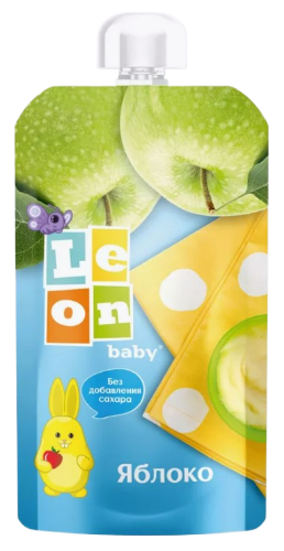 Leon baby Пюре Яблоко, для детей с 4 месяцев, пюре, 150 г, 1 шт.