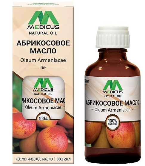 Medicus Natural oil Масло косметическое абрикосовое, масло косметическое, 30 мл, 1 шт.