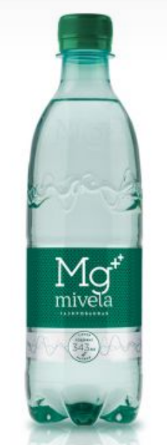 Вода минеральная Мивела Mg питьевая, газированная, в пластиковой бутылке, 0.5 л, 1 шт.