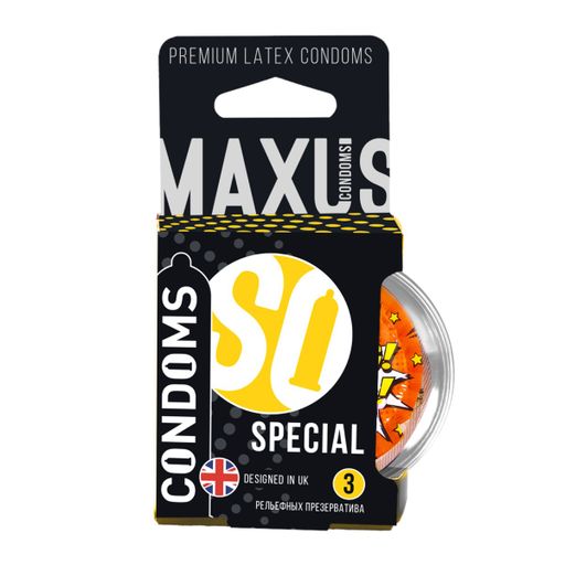 Maxus Air Special Презервативы ребристые с точками, презерватив, 3 шт.