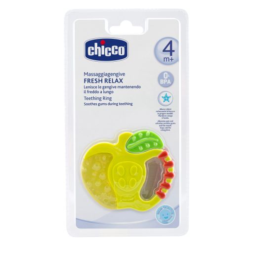 Chicco Прорезыватель-игрушка Fresh Relax Фрукты Яблочко 4м+, 1 шт.