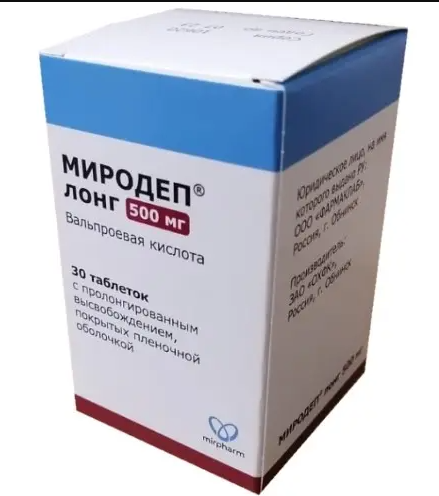 Миродеп Лонг, 500 мг, таблетки пролонгированного действия, покрытые оболочкой, 30 шт.