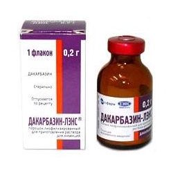 Дакарбазин-ЛЭНС, 200 мг, лиофилизат для приготовления раствора для внутривенного введения, 1 шт.