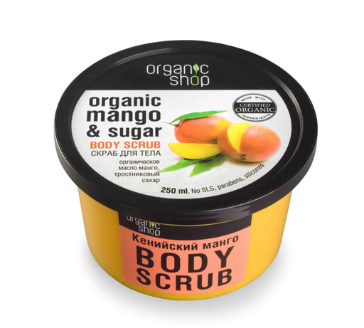 Organic Shop Скраб для тела, скраб, Кенийский манго, 250 мл, 1 шт.