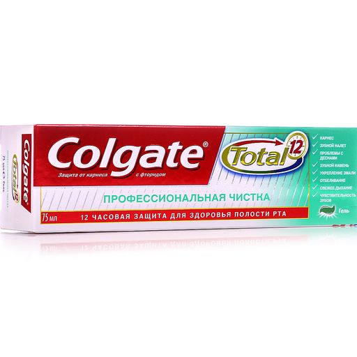 Colgate Total 12 Профессиональная чистка зубная паста, гель, 75 мл, 1 шт.